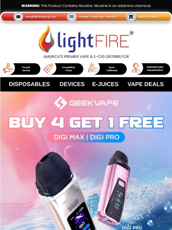 🔥 Buy 4 GeekVape Digi MAX Kits or 4 Digi PRO Kits, Get 1 Free!