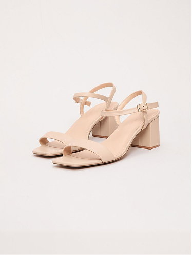 Leather Block Heel Sandal