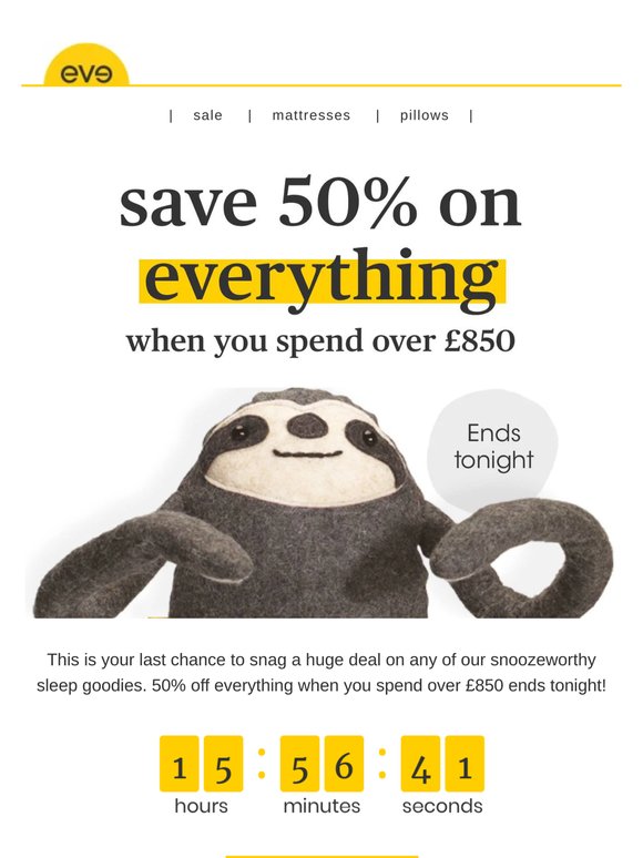 ends tonight! 50% off everything