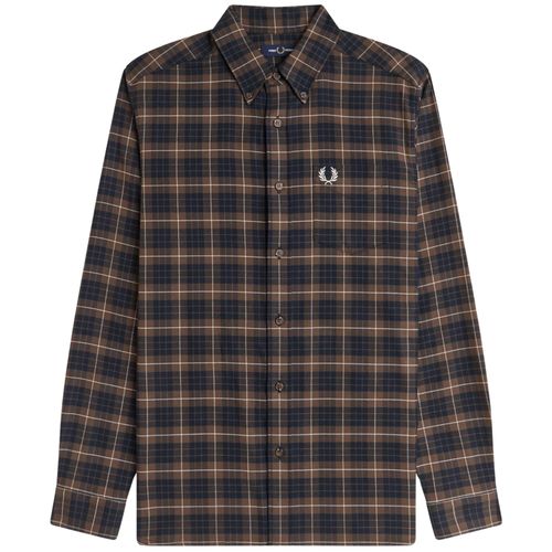 Fred Perry Brushed Twill Tartan Shirt - Tobacco