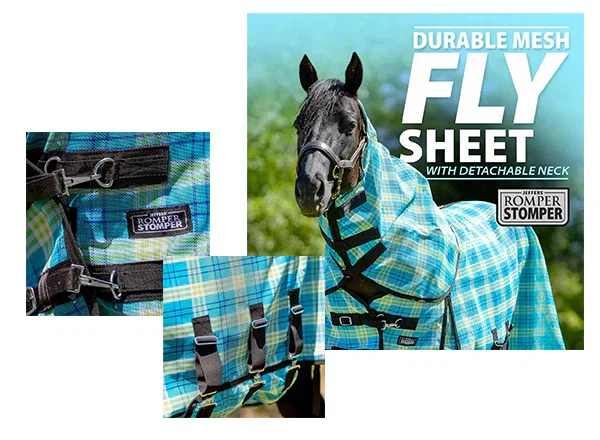 SHOP Jeffers Romper Stomper Durable Mesh Fly Sheet with Detachable Neck