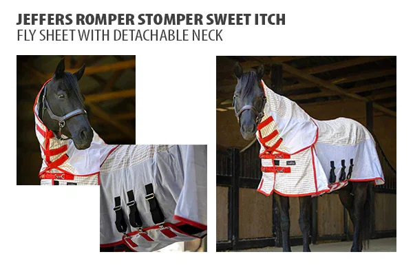 SHOP https://jefferspet.com/products/romper-stomper-sweet-itch-sheet-with-detachable-neck-white-red?variant=46591230378173