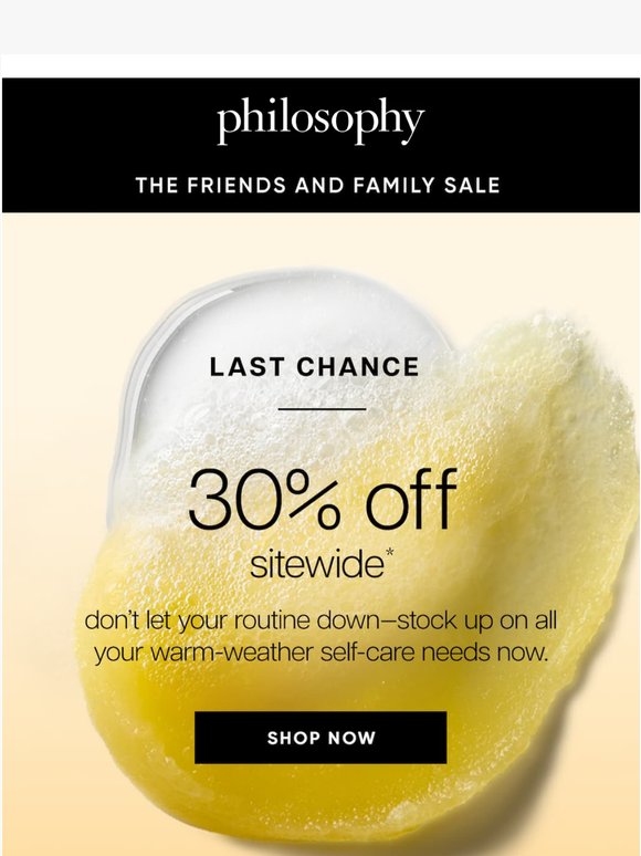 Sorry, Fam, 30% Off Ends Tonight!