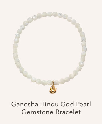 Ganesha Hindu God Pearl Gemstone Bracelet