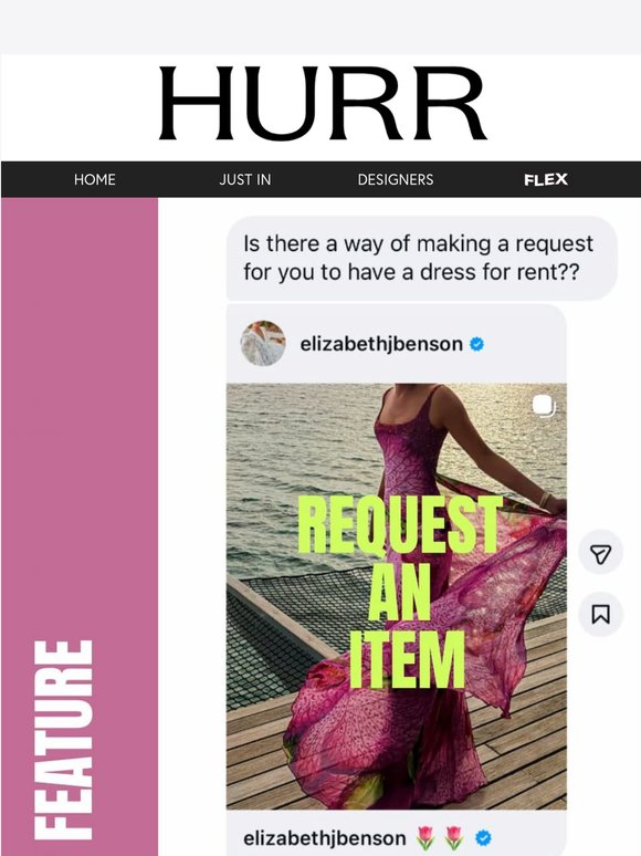 REQUEST AN ITEM: Now Live on HURR  👀