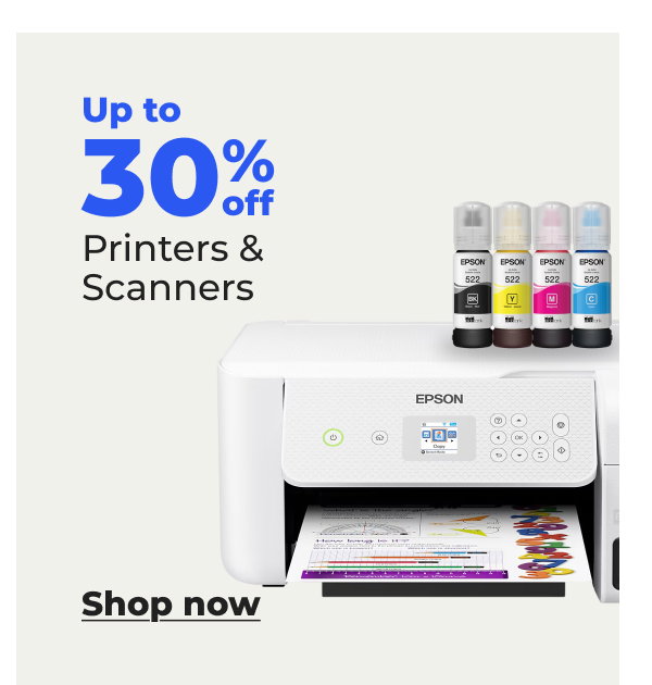 Up to 30% off Printers & Scanners - Shop now