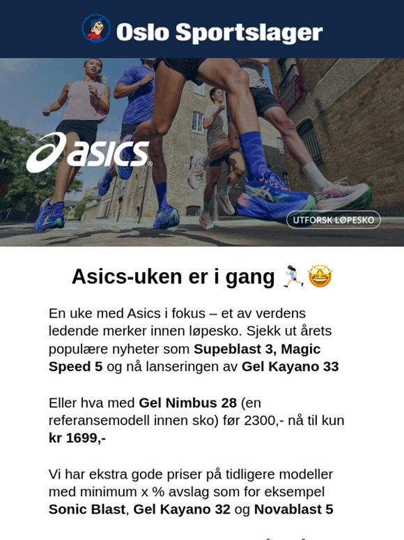 Asics-uke med ekstra gode priser 🏃‍♀️🏃‍♂️🏃🏃‍♀️