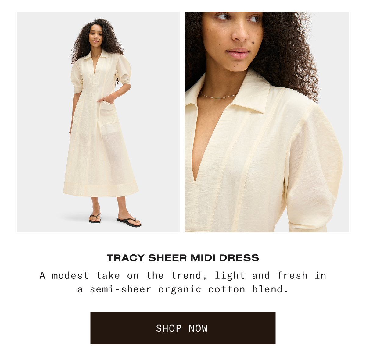 TRACY SHEER MIDI DRESS