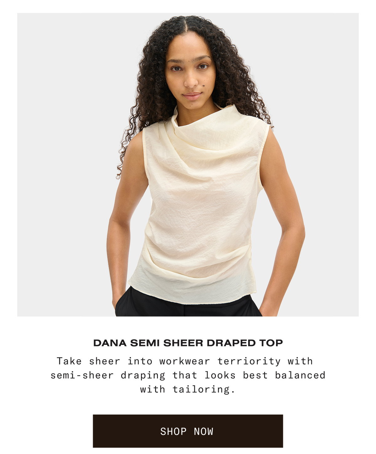 DANA SEMI SHEER DRAPED TOP
