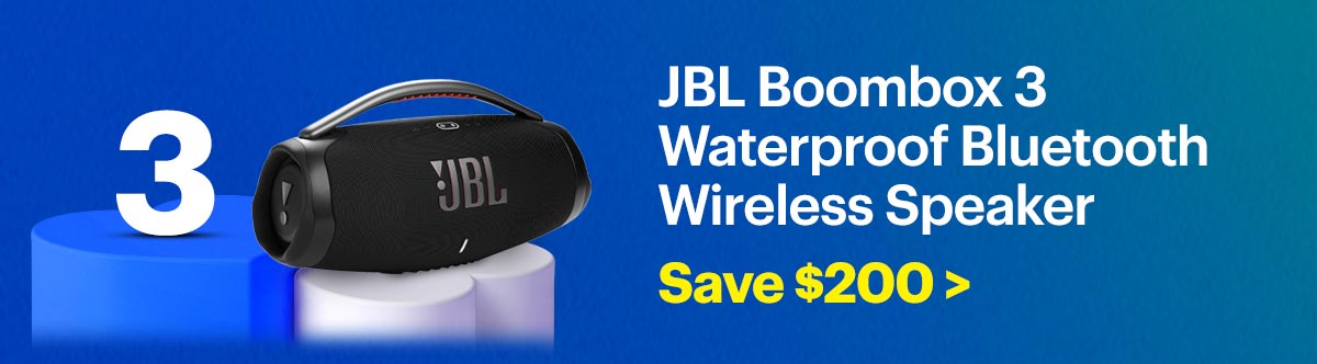 JBL Boombox 3 Waterproof Bluetooth Wireless Speaker. Save $200.