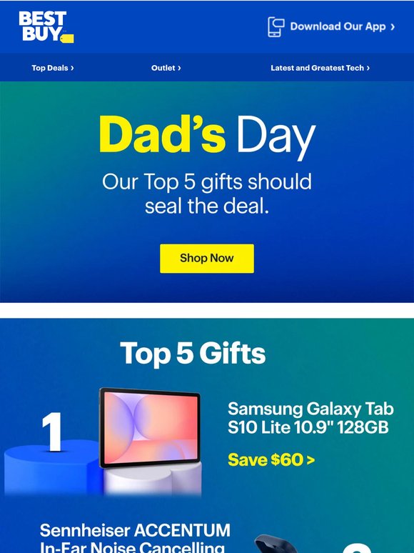 Top 5 gifts. Major Dad points.