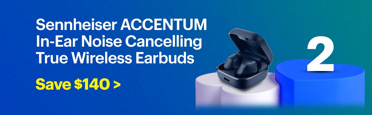 Sennheiser ACCENTUM In-Ear Noise Cancelling True Wireless Earbuds. Save $140.