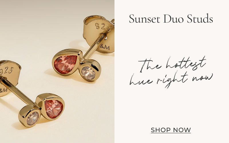 Sunset Duo Studs in Gold