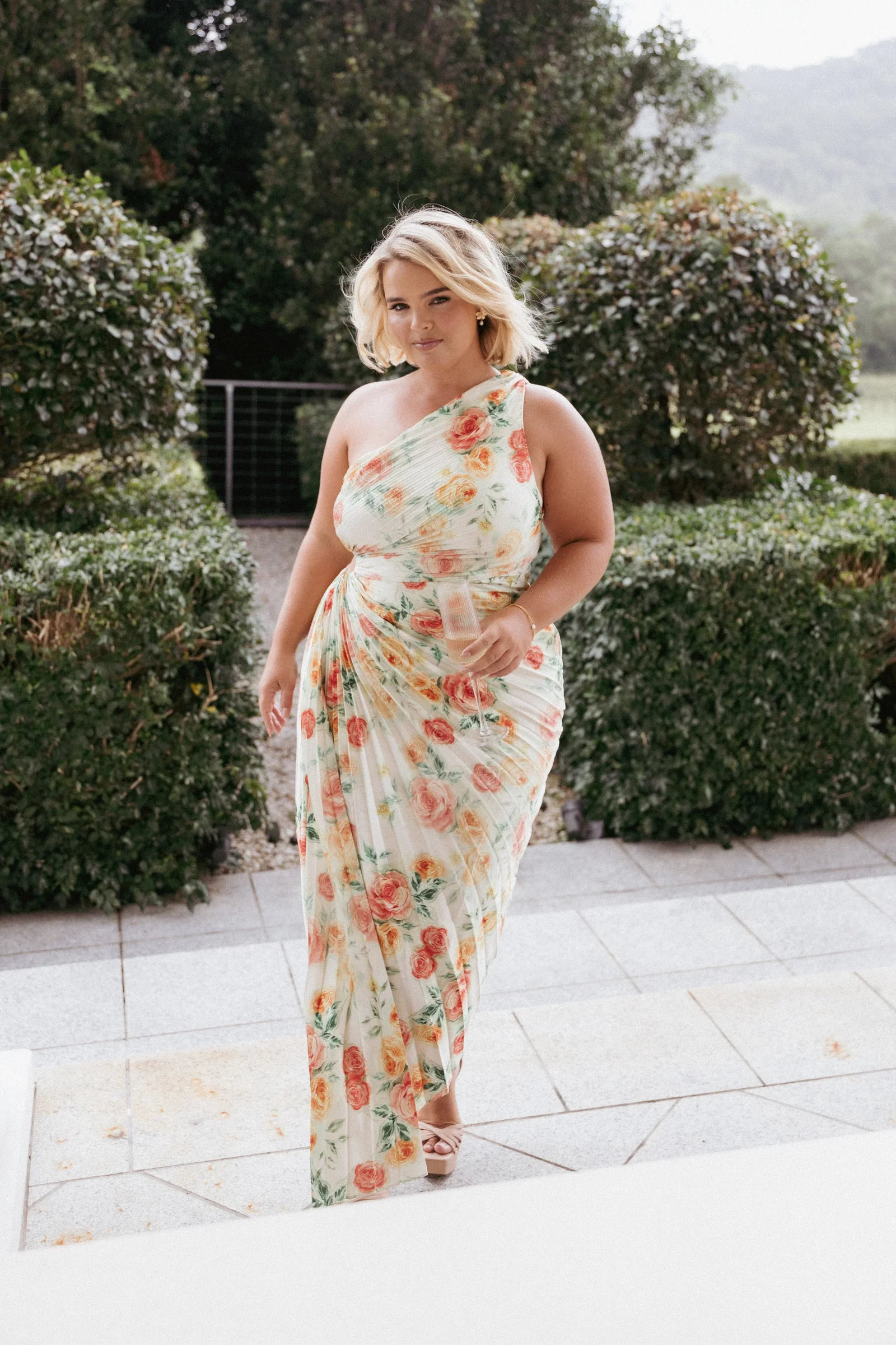 Image of Kleo One Shoulder Maxi Dress - Yellow Floral