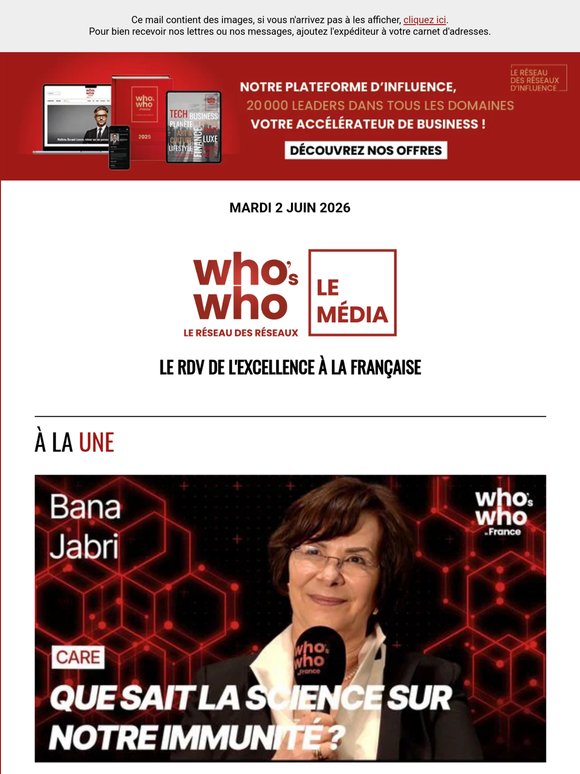Aujourd'hui dans WHO'S WHO :