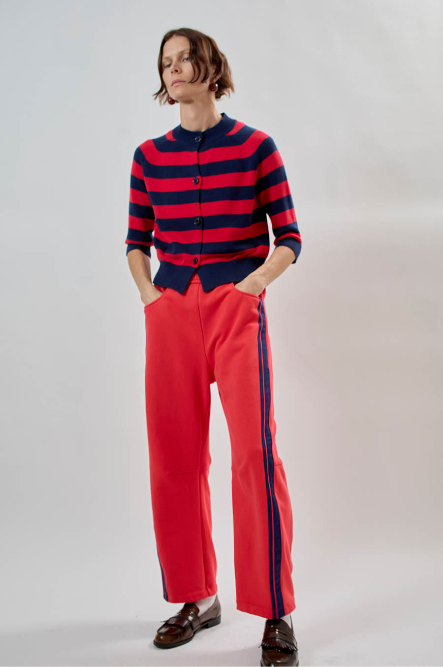 No.6 Colette Cardi in Navy and Red Stripe
