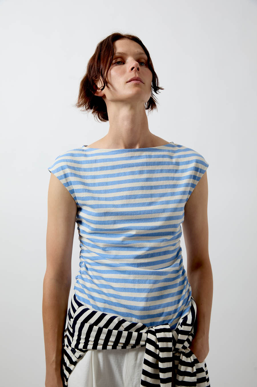 No.6 Carly Top in Blue and White Stripe