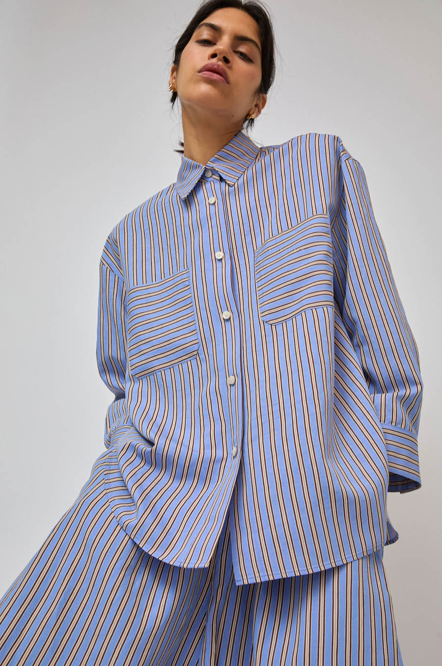 No.6 Lake Shirt in Oxford Stripe