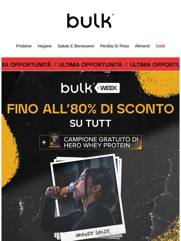MANCANO POCHE ORE: fino all'80% di sconto su TUTTO! ⏰