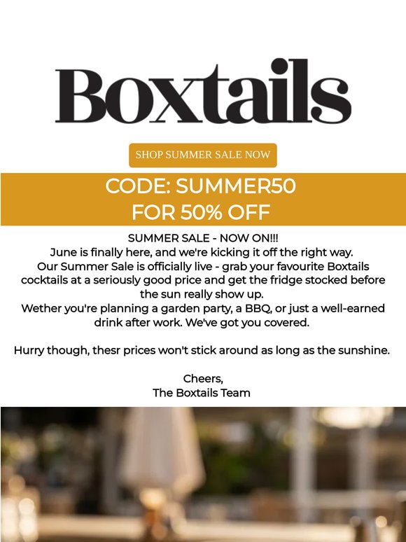Hey —, Boxtails summer sale has started