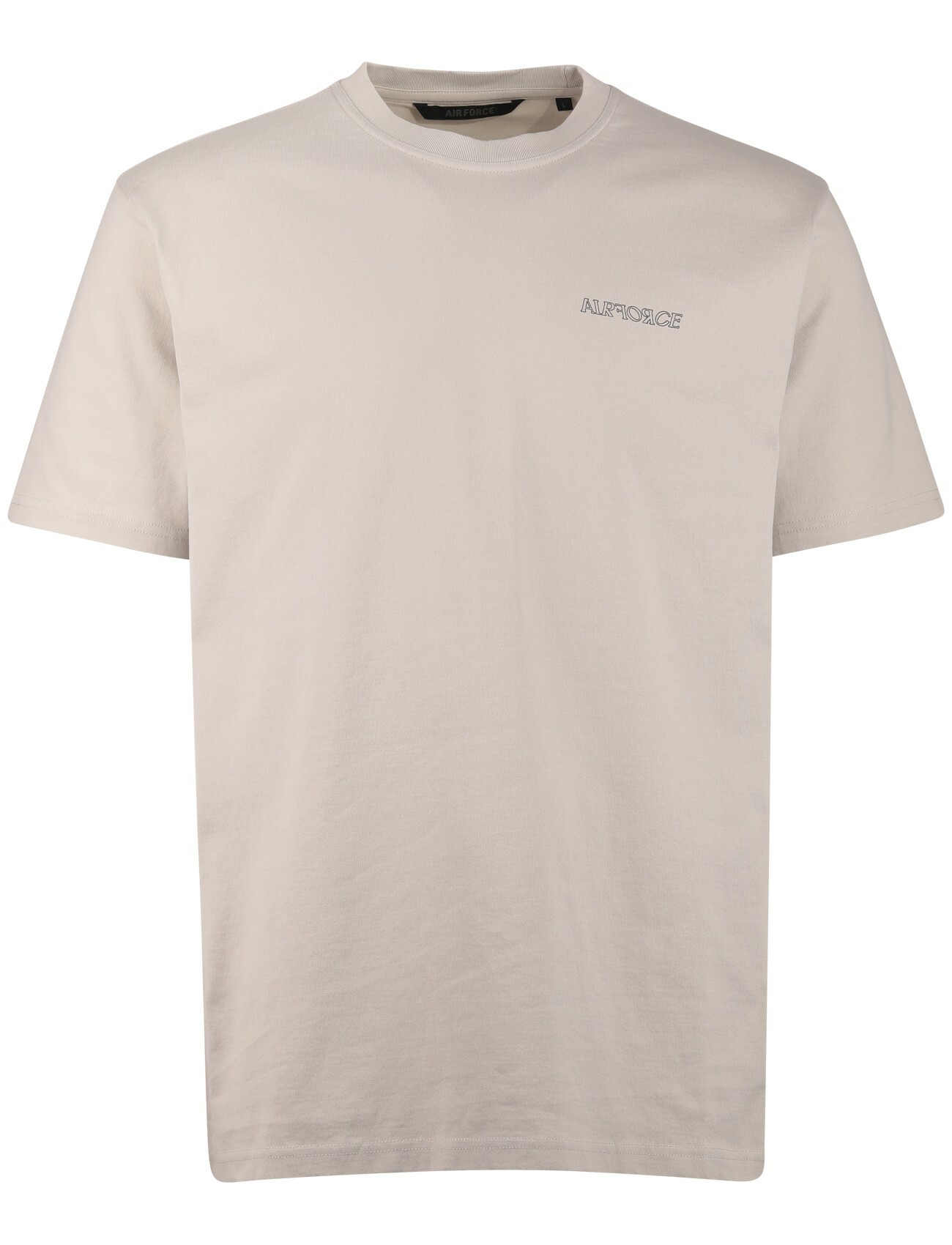 T-shirt beige Airforce korte mouw ronde hals backprint