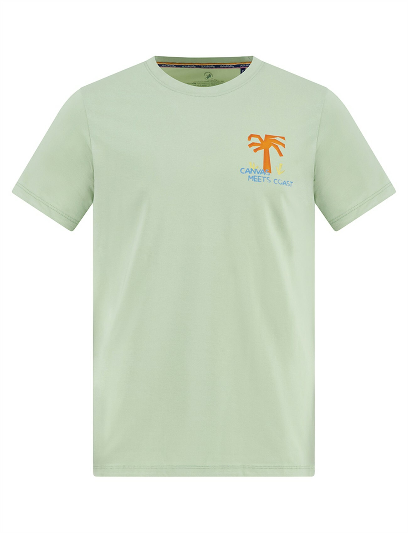 T-shirt groen backprint A Fish Named Fred 100% katoen korte mouw