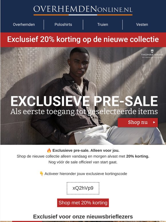 🔥 Exclusieve pre-sale. Shop nu met 20% korting!