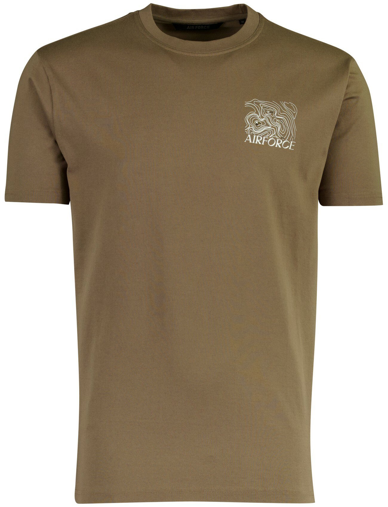Airforce t-shirt bruin met backprint wijde fit