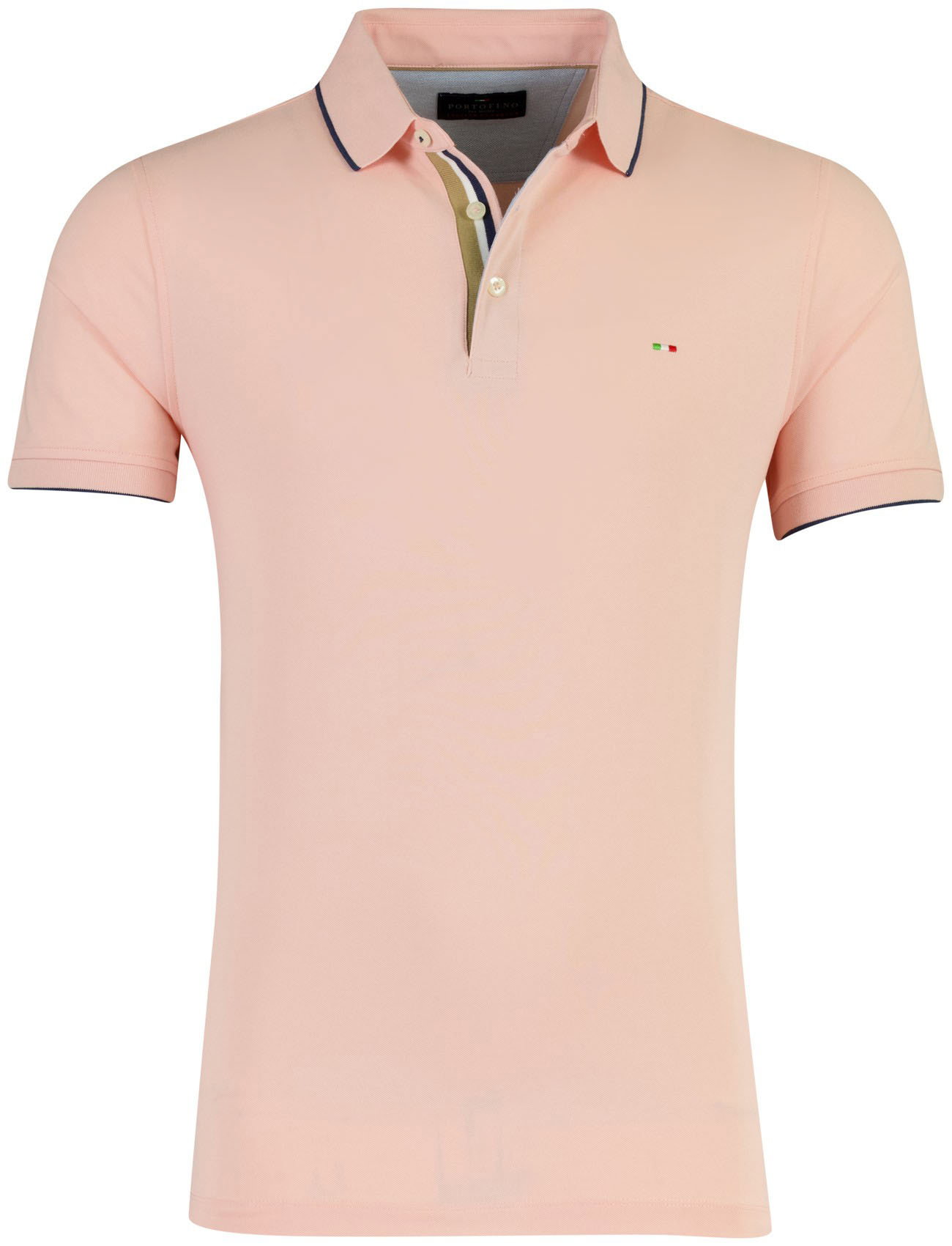 Polo roze Portofino pique korte mouw normale fit