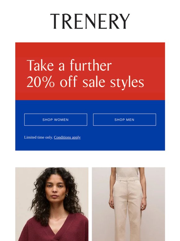 Take a further 20% off all sale styles continues