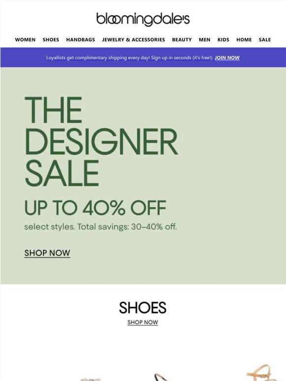 The Designer Sale: Up to 40% off