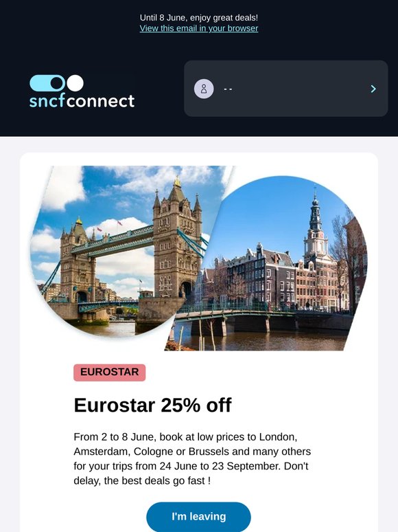 Sale! Eurostar 25% off
