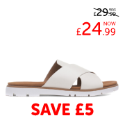 Lunar Chloe Womens White Crossover Mule Sandal