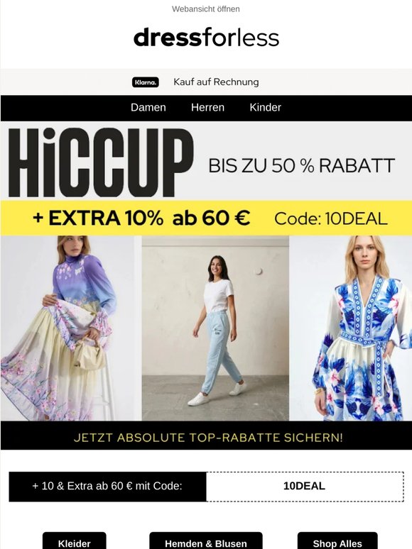 Hiccup Sale: bis zu 50 % Rabatt