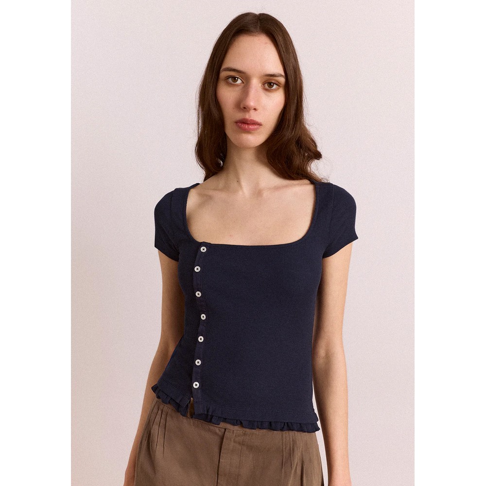 Image of Posie Short Sleeved Top - Navy