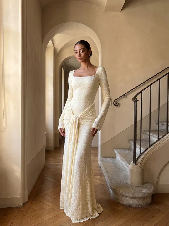 Wifey Lace Ivory Dress