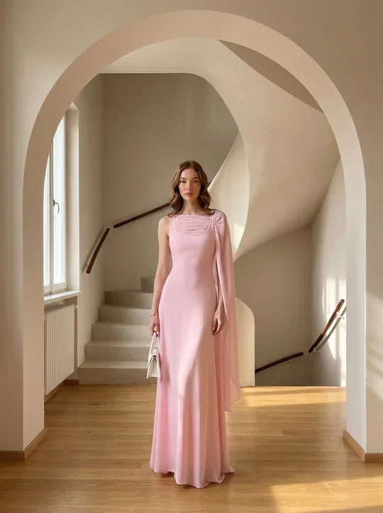 Grace K Cape Maxi Dress