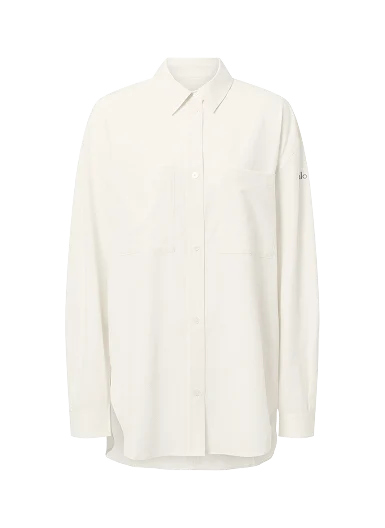 Semi-Sheer Golden Hour Button Down Long Sleeve
