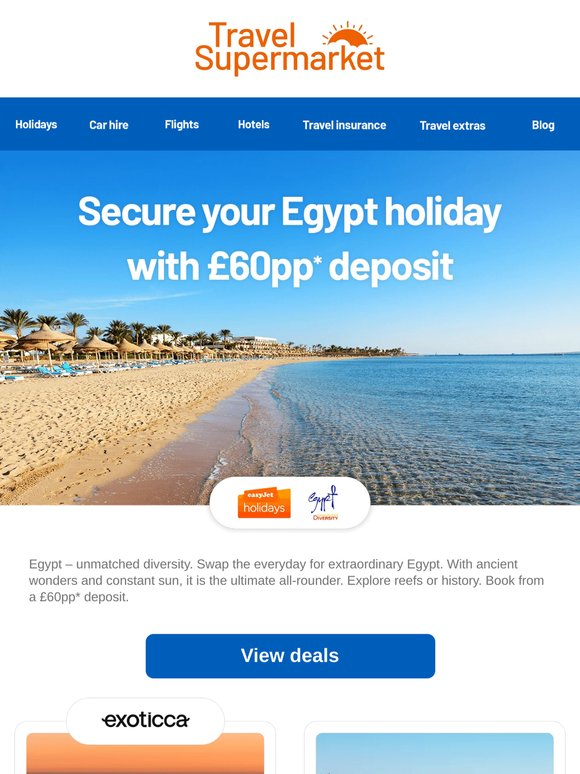 Don't miss out on your perfect Egypt holiday 🌴
