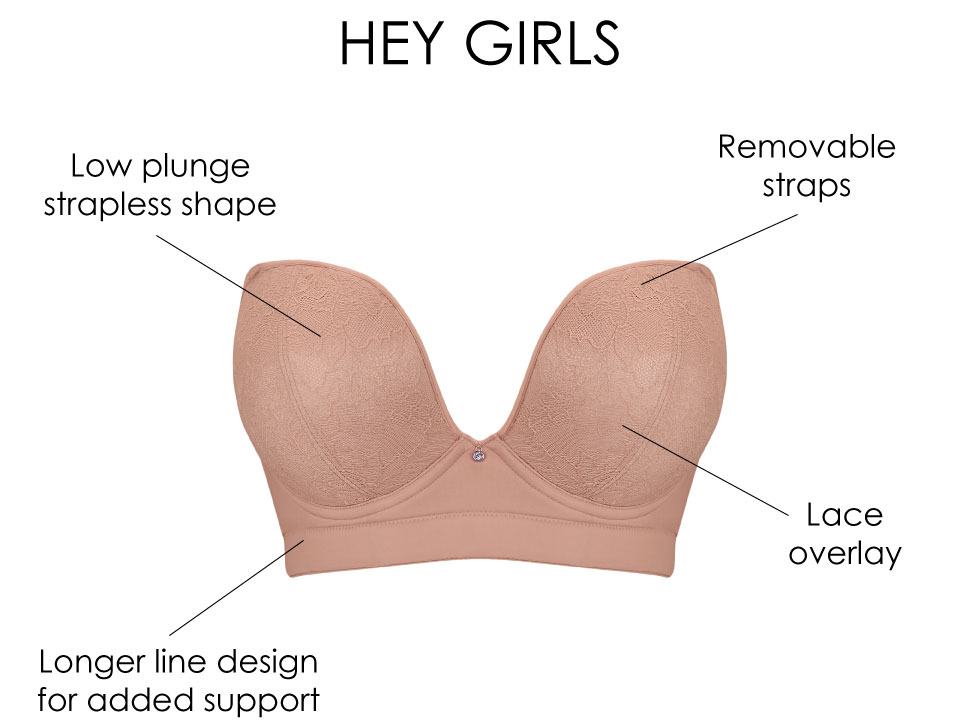 Hey Girls SuperPlunge Strapless Multiway Bra Latte Beige