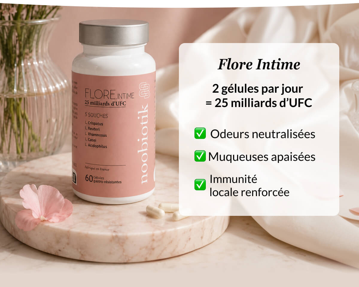 Flore Intime 2 gélules par jour  = 25 milliards d’UFC ✅  Odeurs neutralisées ✅ Muqueuses apaisées ✅  Immunité  locale renforcée
