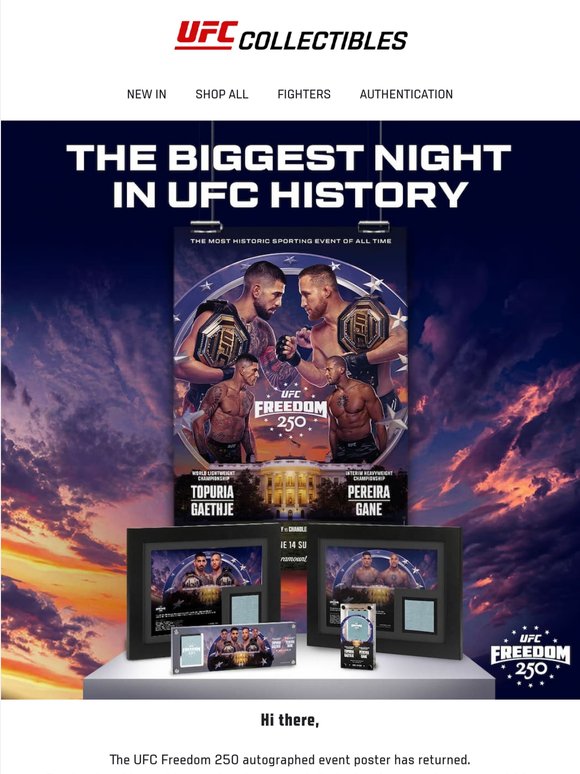 UFC Freedom 250 Poster, Back in Stock!