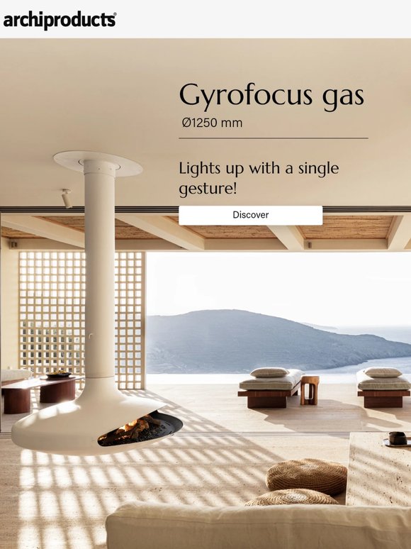 Gyrofocus suspended gas fireplace: the rotating icon reinvents itself – Focus