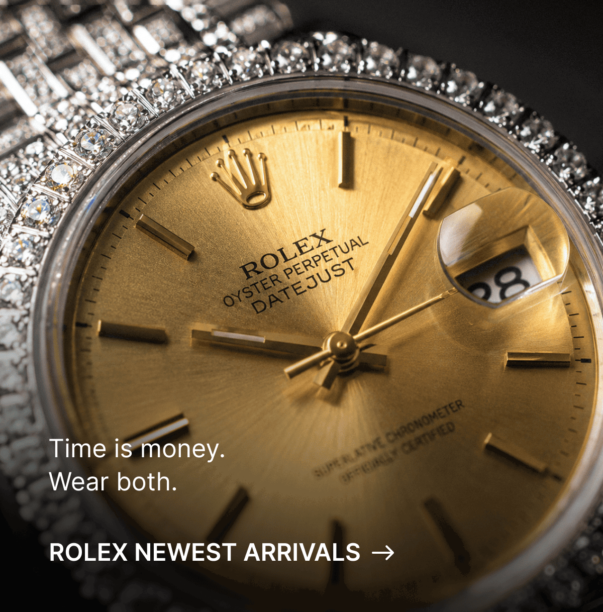 Time is money. Wear both. Rolex newest arrivals. 