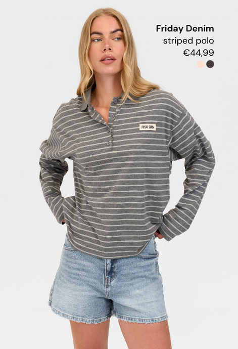 Denim striped polo