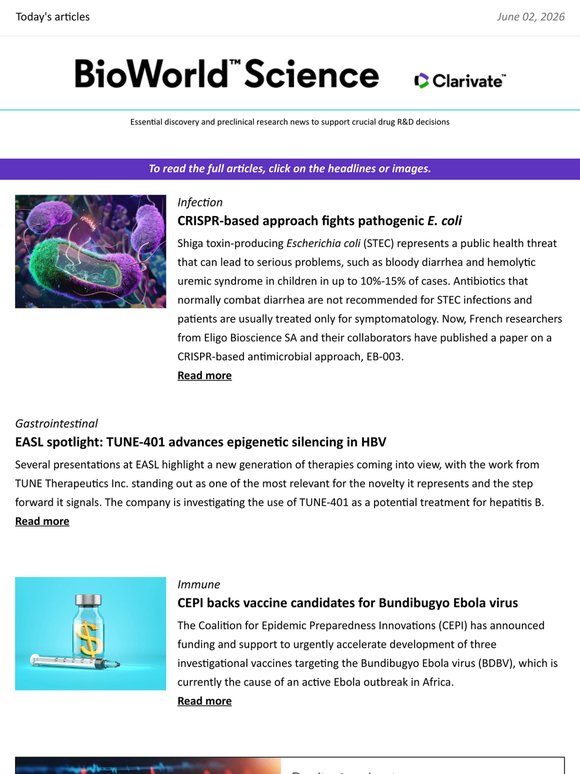 Full edition: INDs for Voyager, Iovance; CEPI backs additional Bundibugyo vaccine candidates and more