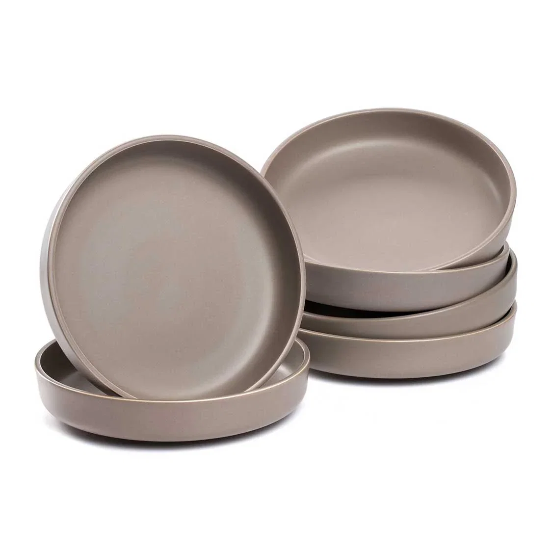 Image of Keramikteller ROMA 20 cm taupe tief 6er-Set