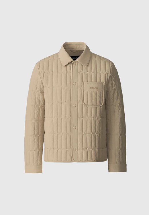 MATEO Vertical Quilted Jacket with Spread Collar