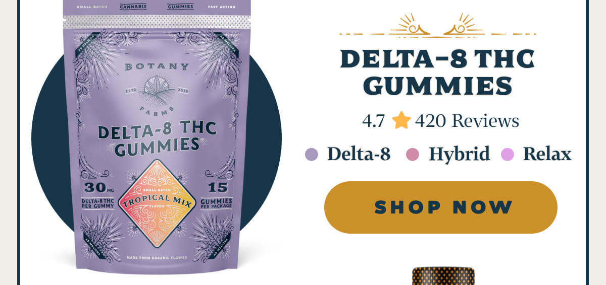 Delta-8 THC Gummies 4.7 ⭐️⭐️⭐️⭐️⭐️ 420 Reviews Delta-8 | Hybrid | Relax Preferred choice for reliable, all-day decompression.