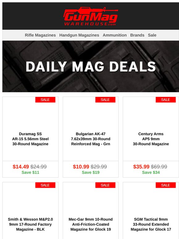 Save Big On Your Favorite Magazines | Duramag SS AR-15 .223 / 5.56mm Steel 30-Round Magazine for $14.49